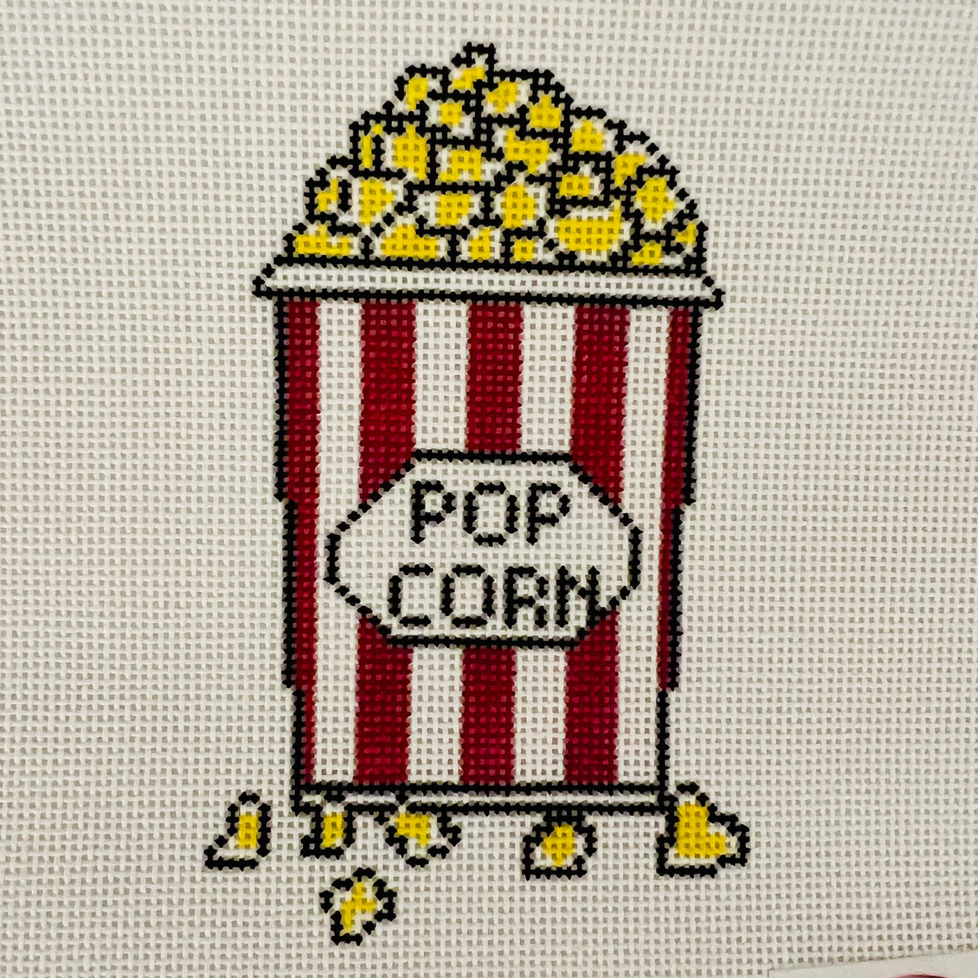 Movie Popcorn Ornament Needlepoint Canvas