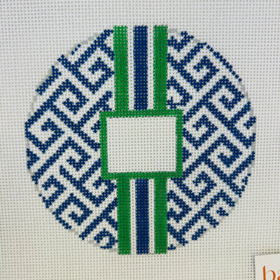 Greek Key Round with Monogram Box - Multiple Colorways