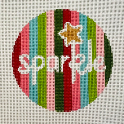 Sparkle Round Ornament Needlepoint Canvas