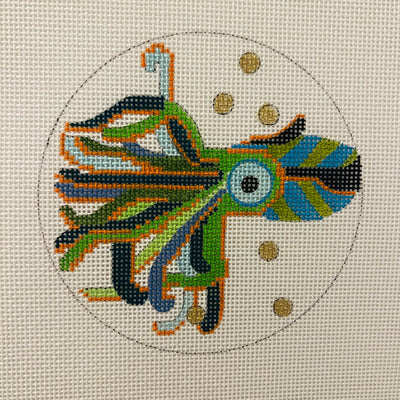 Squid Coaster Needlepoint Canvas
