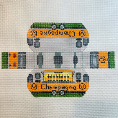 3D Champagne Airstream needlepoint canvas - Bargello Needlepoint