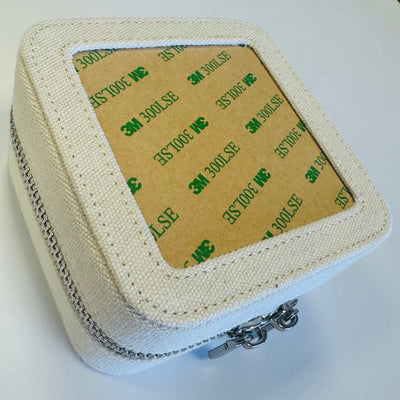 4" Zippered Linen Square RB Jewelry Case needlepoint canvas - Bargello Needlepoint