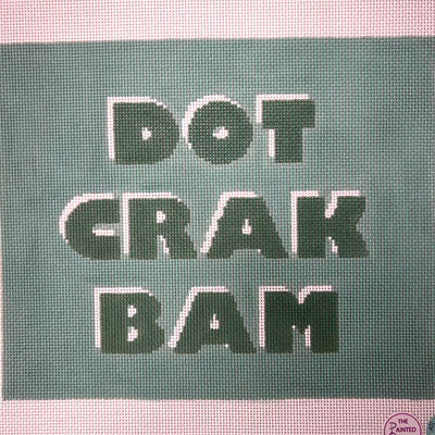 Dot Crack Bam Green Needlepoint Canvas
