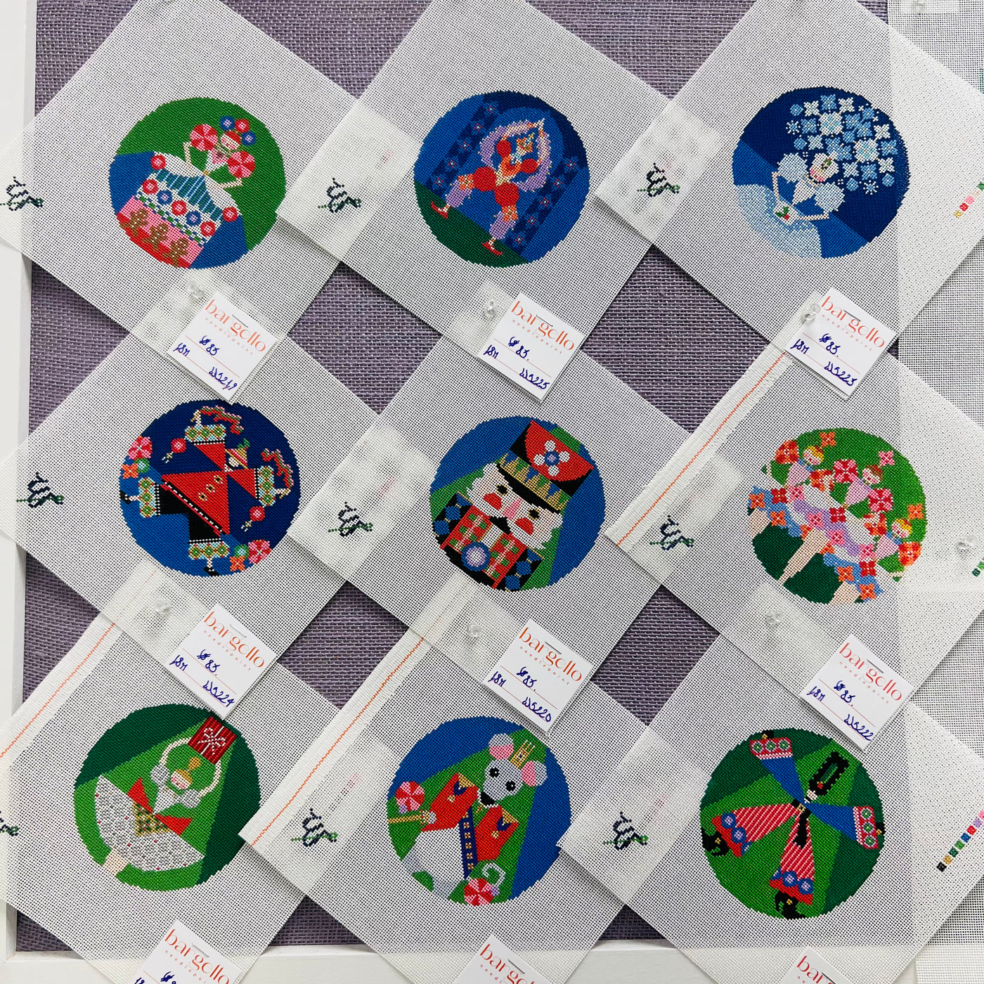Ornaments of The Nutcracker Ballet, Individual or Full Set Needlepoint Canvas