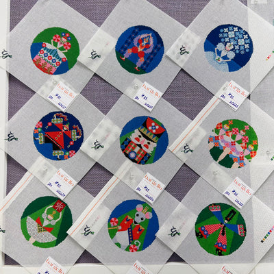 Ornaments of The Nutcracker Ballet, Individual or Full Set Needlepoint Canvas
