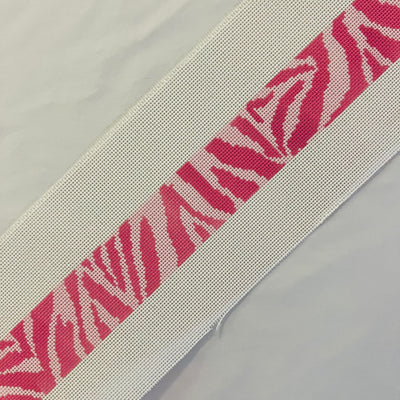 Pink Zebra Bag Strap Needlepoint Canvas
