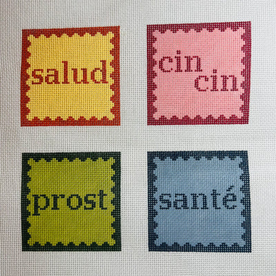 Cheers Multi Coaster Set Needlepoint Canvas