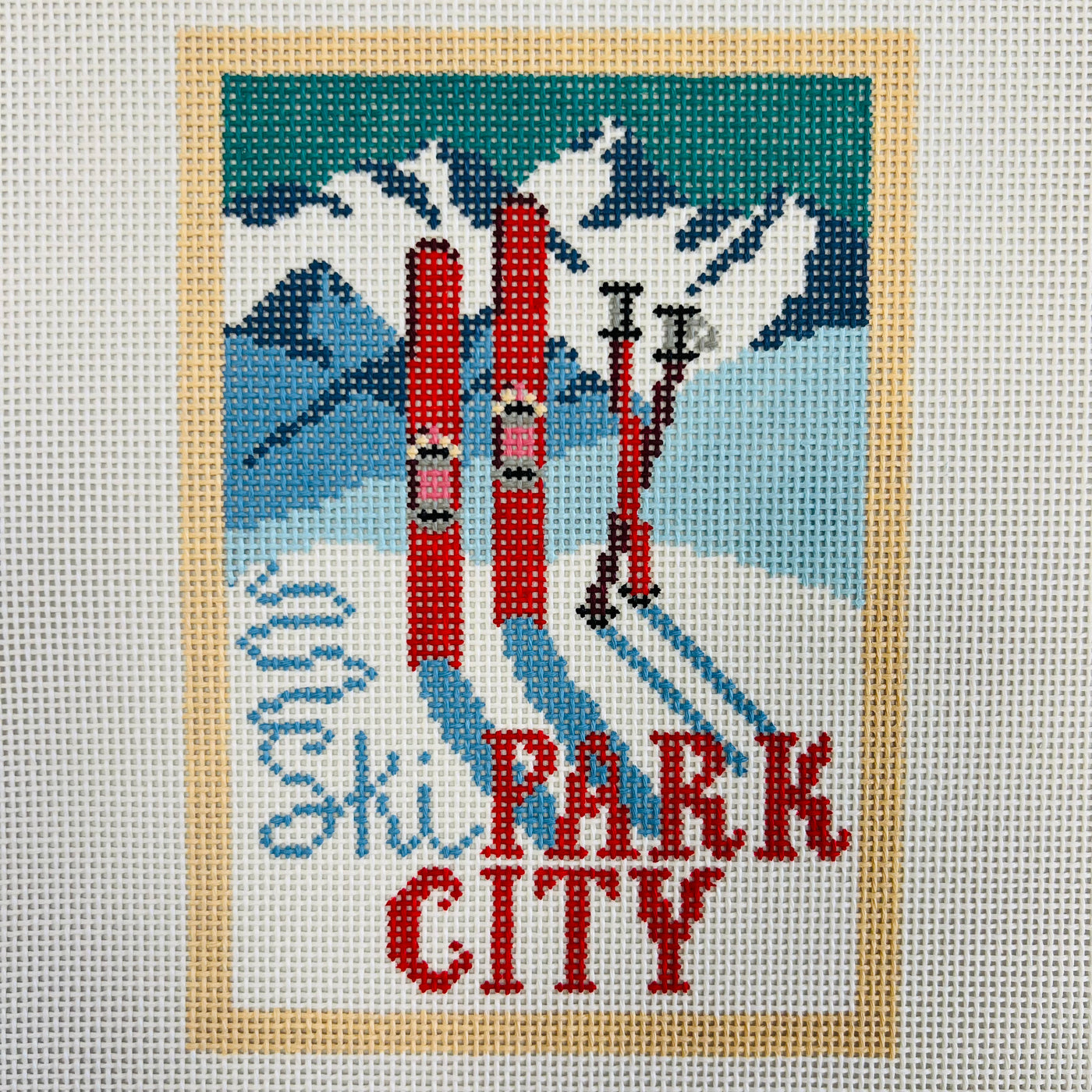 Park City Vintage Postcard Needlepoint Canvas