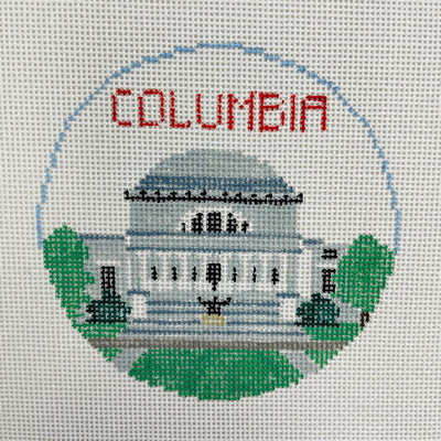 Columbia University Round Ornament Needlepoint Canvas