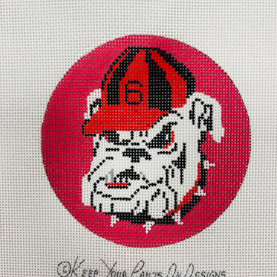 University of Georgia Bulldogs  Round Needlepoint Canvas