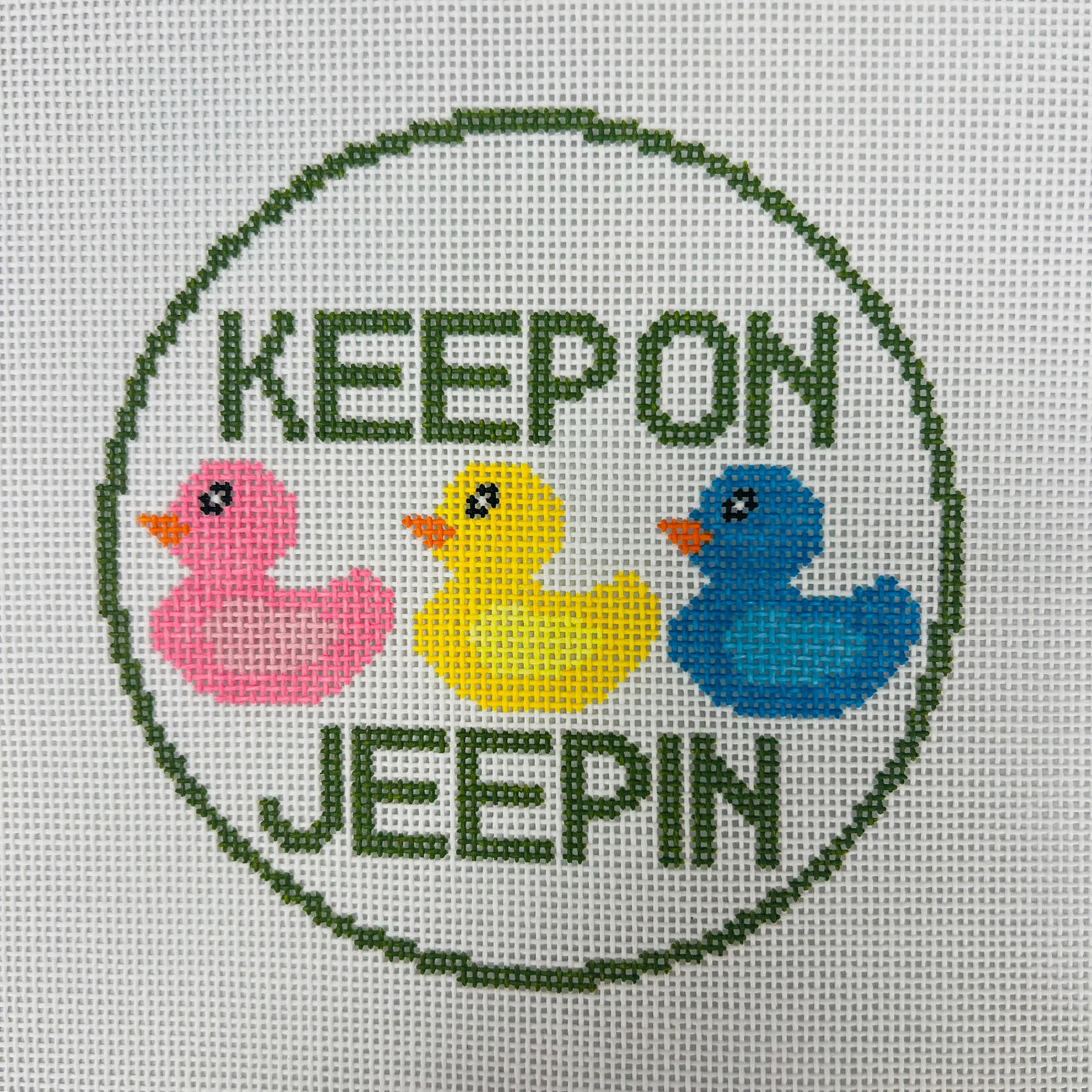 Keep on Jeepin Needlepoint Canvas
