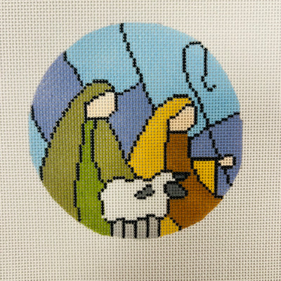 Shepherds Stained Glass Ornament Needlepoint Canvas
