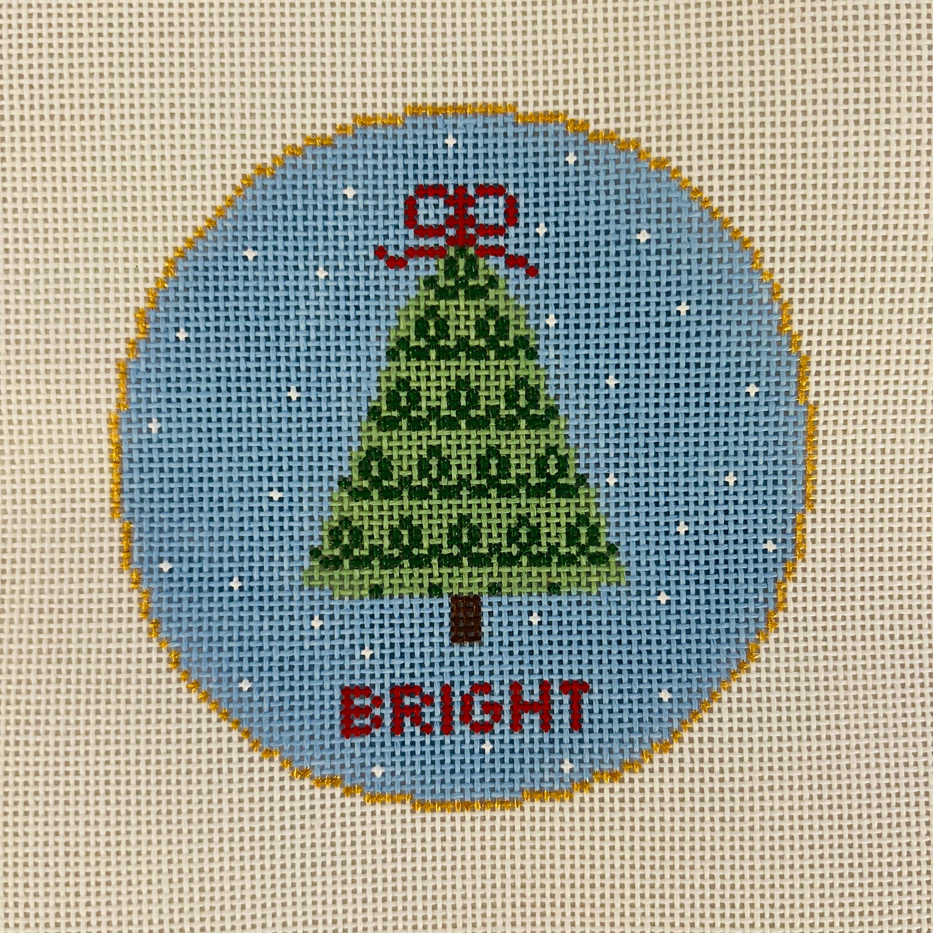 Squiggle Tree Squiggle Tree Ornament Needlepoint Canvas – Bargello Needlepoint
