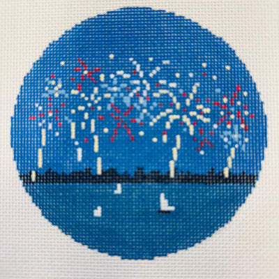 4TH of July Fireworks Needlepoint Canvas - Summer Collection with stitch guide needlepoint canvas - Bargello Needlepoint