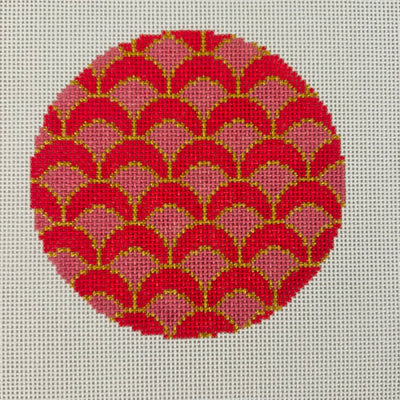 Seashell Round Insert Needlepoint Canvas