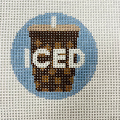 Iced Coffee Round Needlepoint Canvas