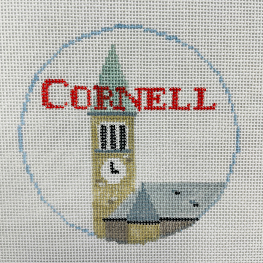Cornell University Round Ornament Needlepoint Canvas