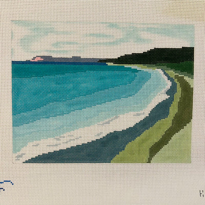 Ocean Cove Scene Needlepoint Canvas
