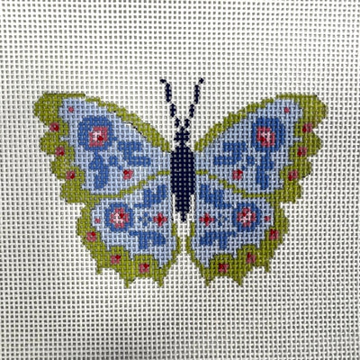 Blue Butterfly III Ornament Needlepoint Canvas