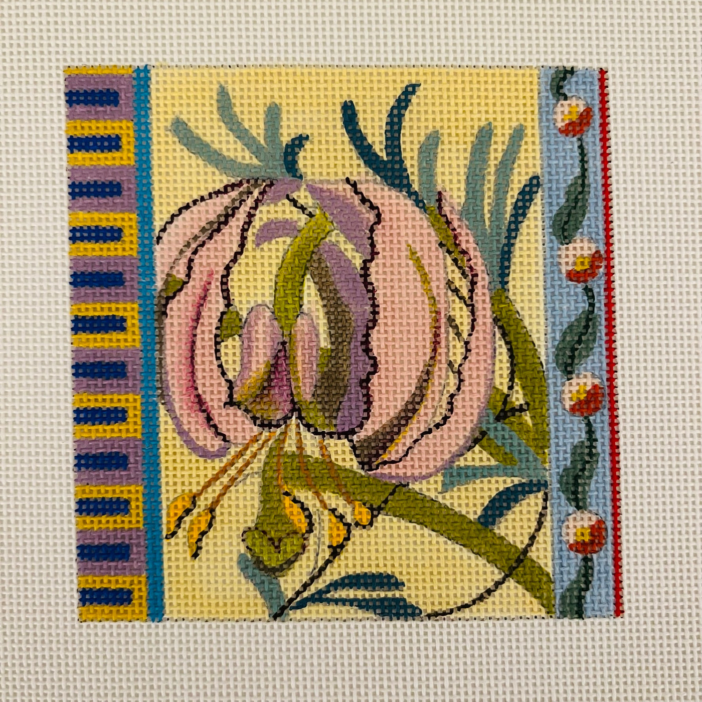 Lily Spring Garden Coaster/Insert Needlepoint Canvas