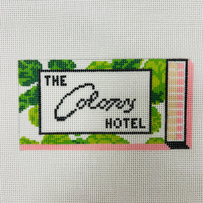 The Colony Hotel Match Box Needlepoint Canvas | Bargello