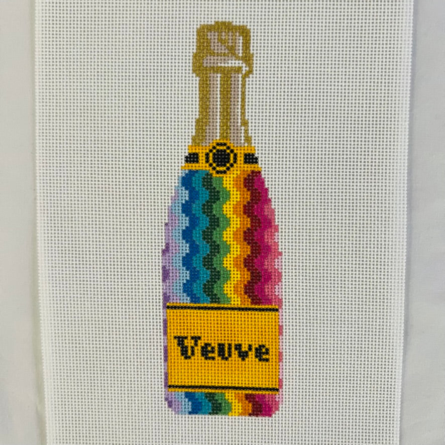 Veuve Bottle - Rainbow Needlepoint Canvas