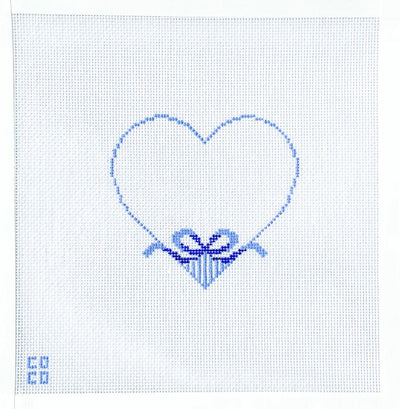 Something Blue Heart Needlepoint Canvas