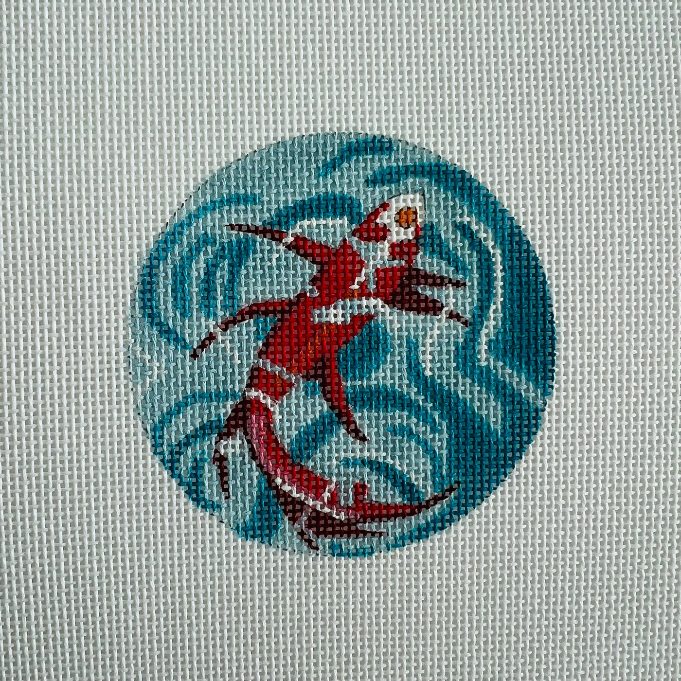Koi Pond Insert Needlepoint Canvas