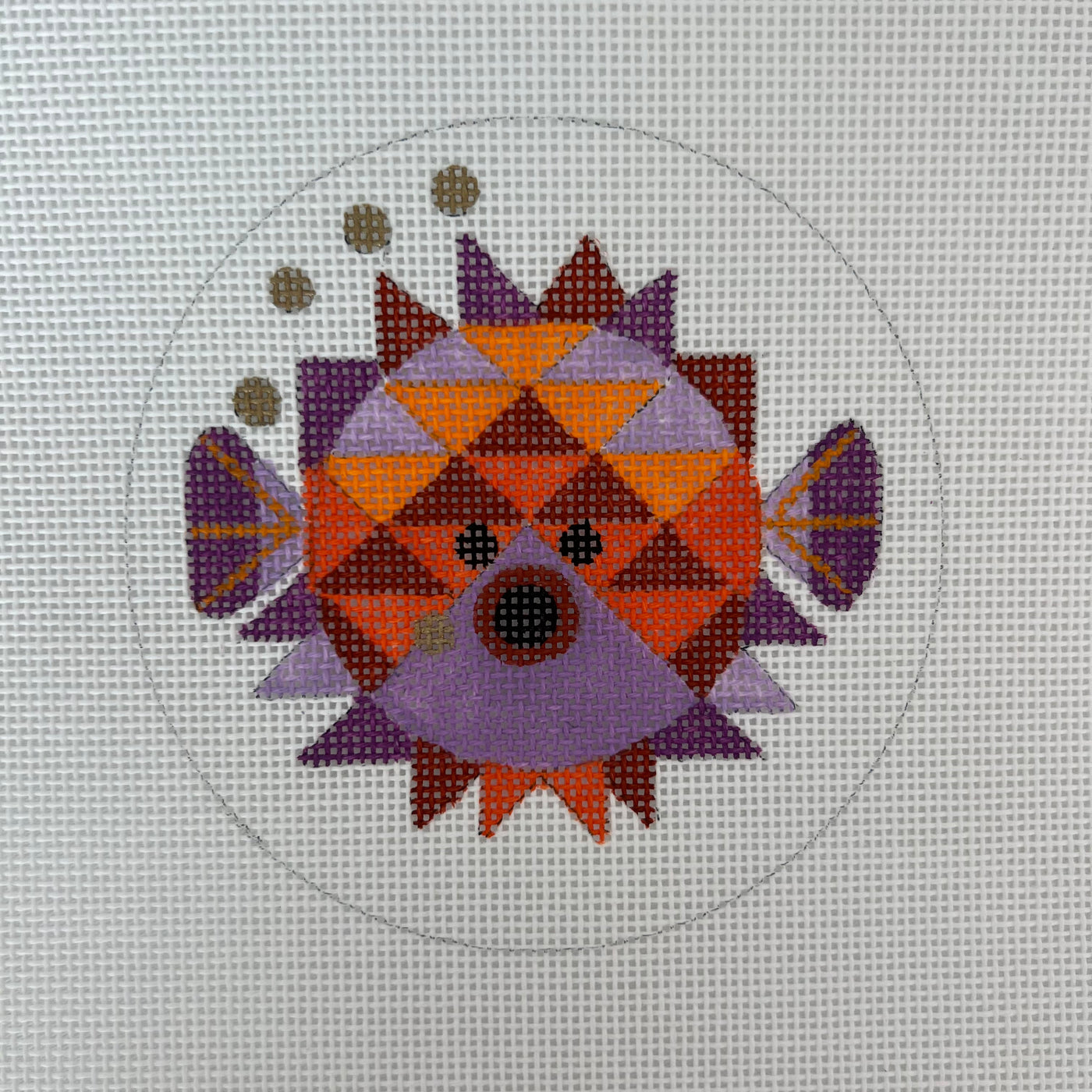 Puffer Fish Insert/Coaster Needlepoint Canvas