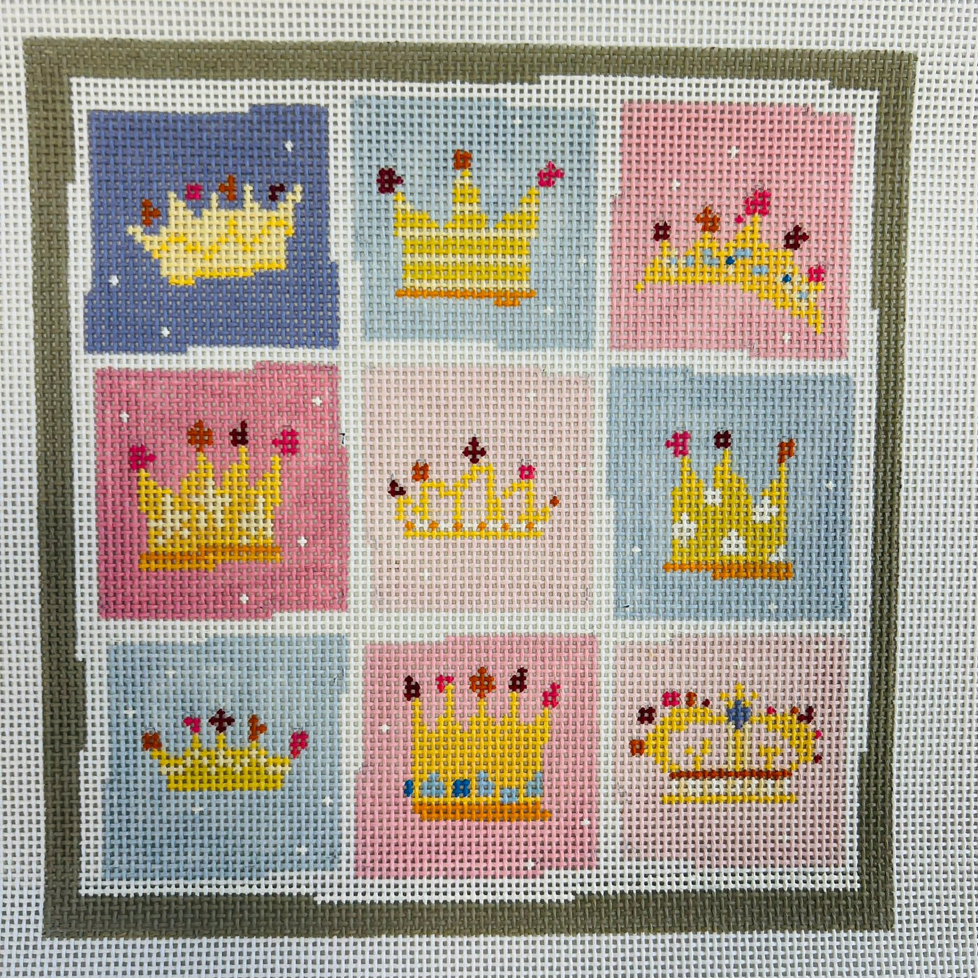 Nine Crowns Needlepoint Canvas