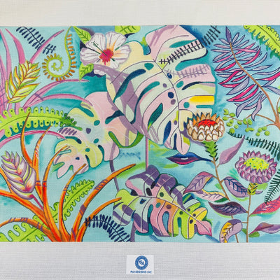 BEACHSIDE BLOOMS Needlepoint Canvas