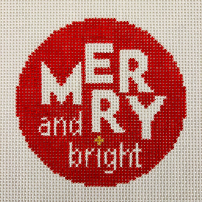 Merry & Bright Ornament Needlepoint Canvas