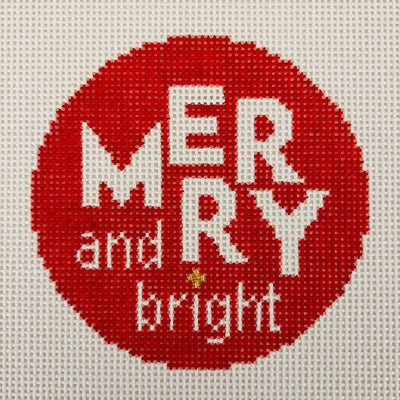 Merry & Bright Ornament Needlepoint Canvas