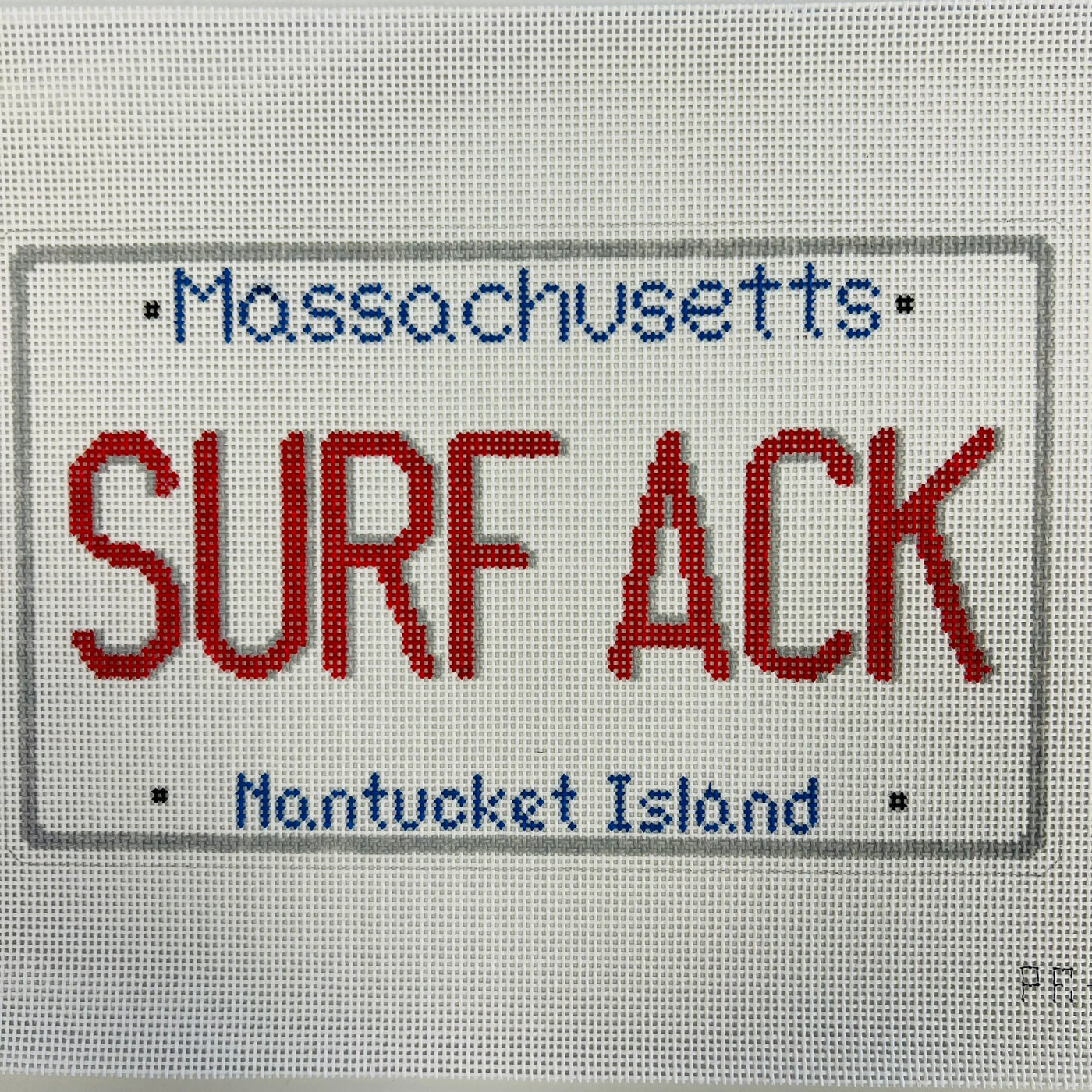 Surf Nantucket License Plate Needlepoint Canvas