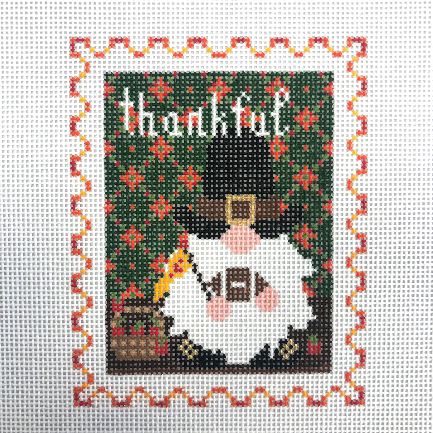 Thanksgiving Stamp Needlepoint Canvas