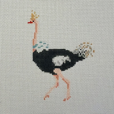 Crowned Ostrich Needlepoint Canvas