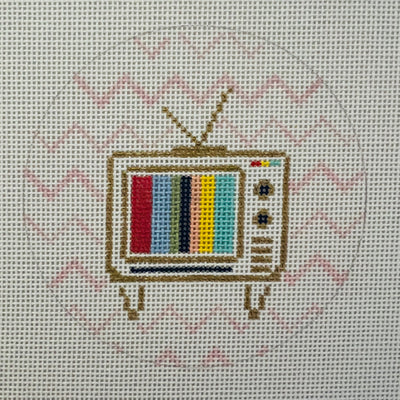 Old School TV Ornament Needlepoint Canvas