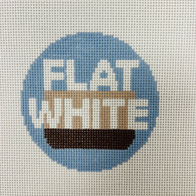 Flat White Round Needlepoint Canvas