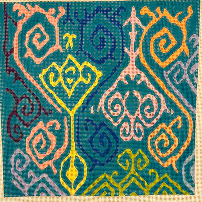 Multicolor Ikat Needlepoint Canvas