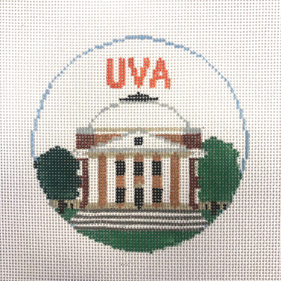 University of Virginia Round Ornament Needlepoint Canvas