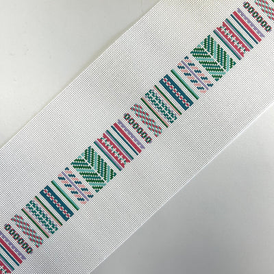 Guayabera Belt/Bag Strap - Pink & Green Needlepoint Canvas