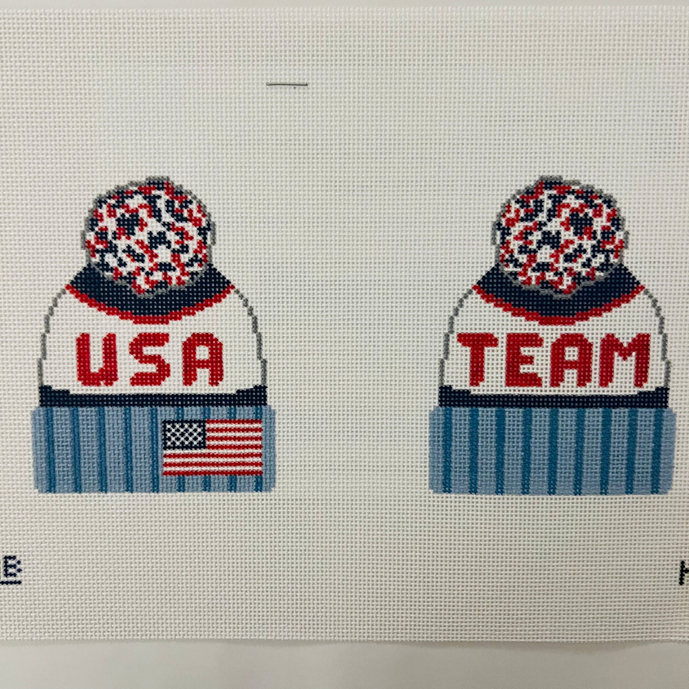 Beanie - Team USA (2-sided) Needlepoint Canvas