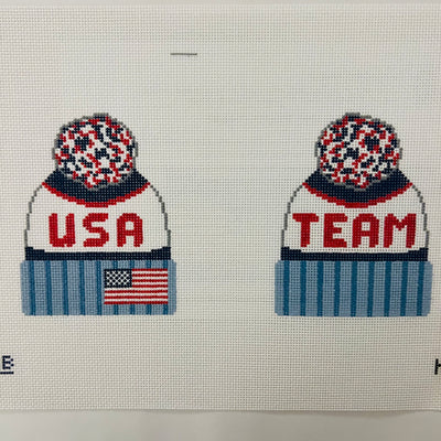 Beanie - Team USA (2-sided) Needlepoint Canvas