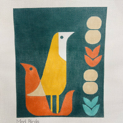 Mod Birds Needlepoint Canvas