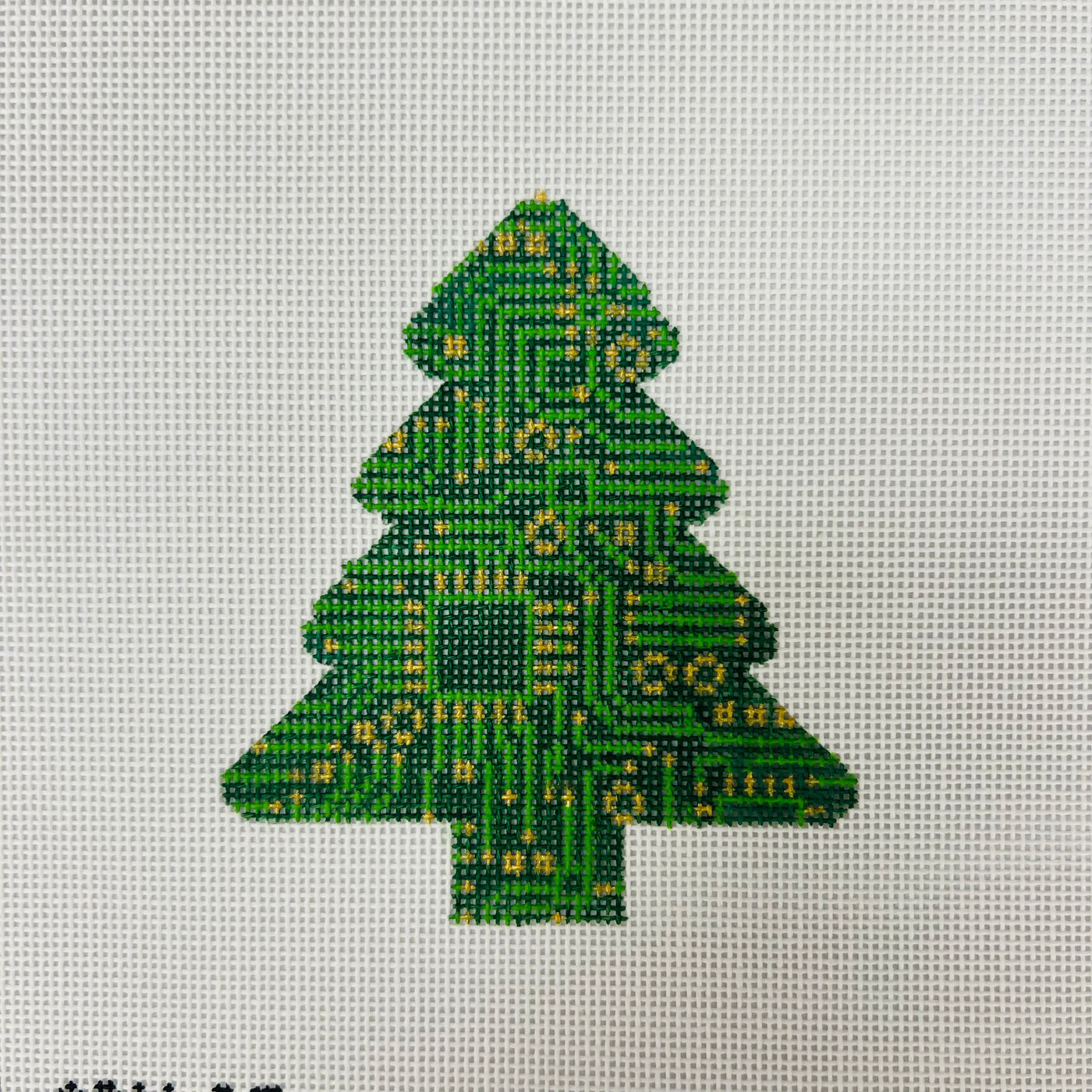 Circuit Board Tree Ornament  Needlepoint Canvas