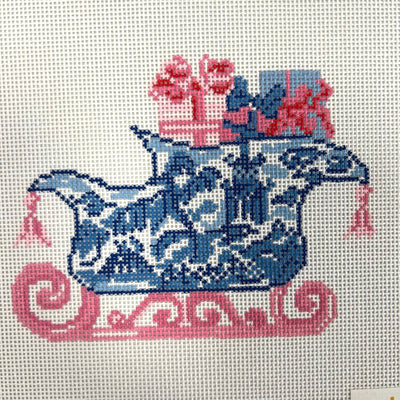 Curly-Q's Needlepoint Ornament Kit 1125 Rose Cottage Started 48206011772