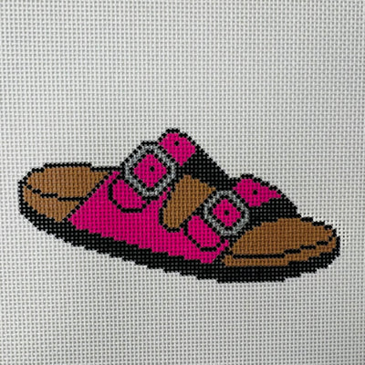 Pink Summer Sandal Needlepoint Canvas