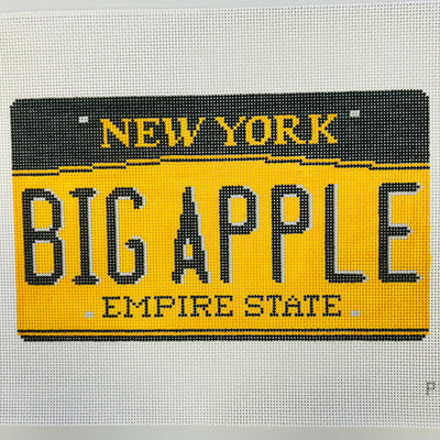 Big Apple License Plate Needlepoint Canvas