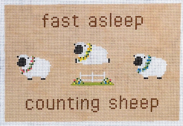 Fast Asleep Counting Sheep Needlepoint Canvas