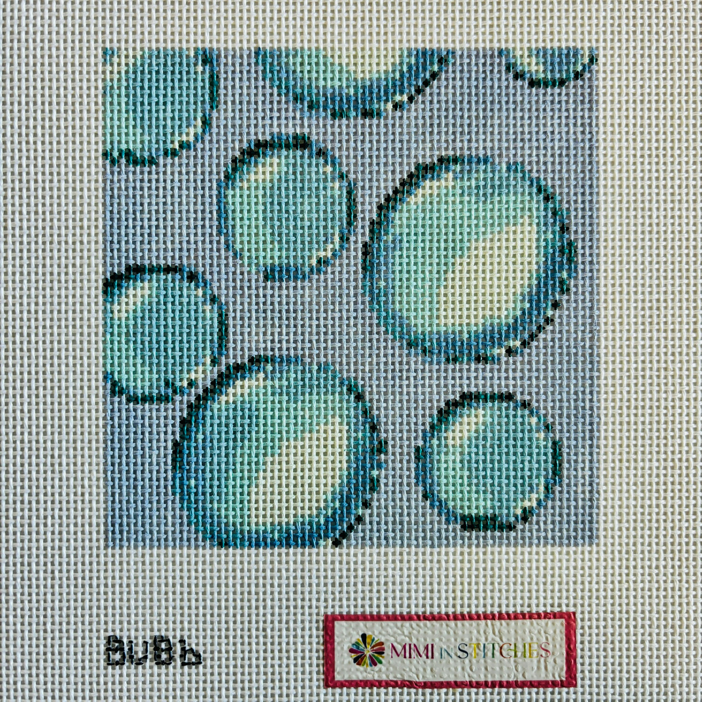 Bubbles Blue Needlepoint Canvas